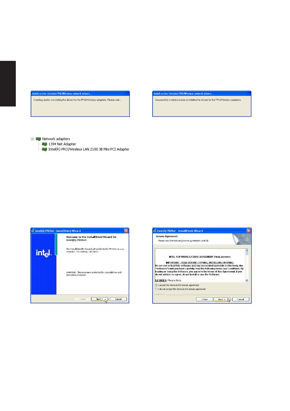 Intel calexico setup, Proset setup | Asus M5NP User Manual | Page 19 / 106