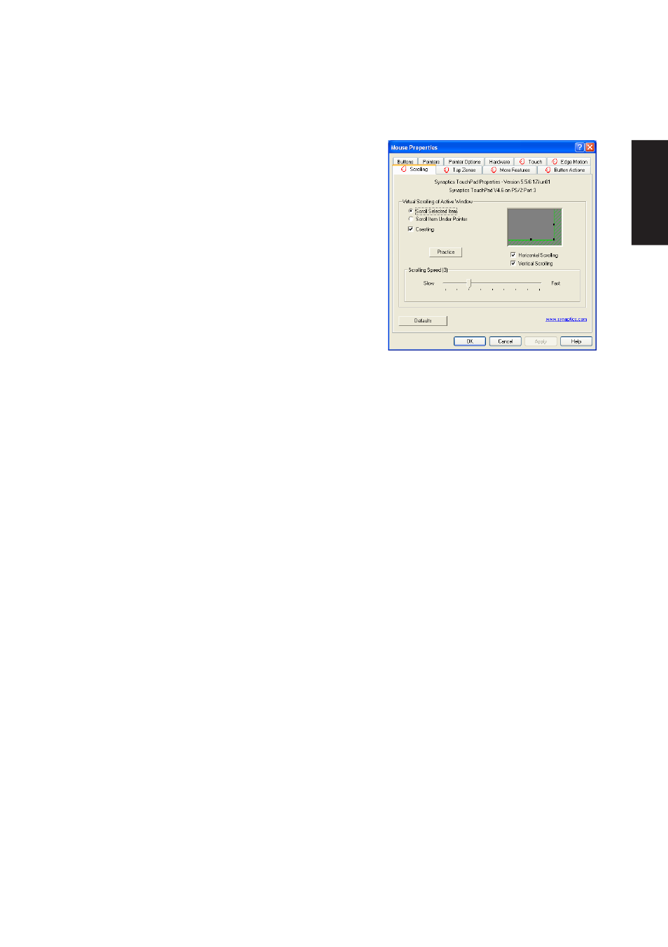 Scrolling properties page | Asus M5NP User Manual | Page 74 / 106