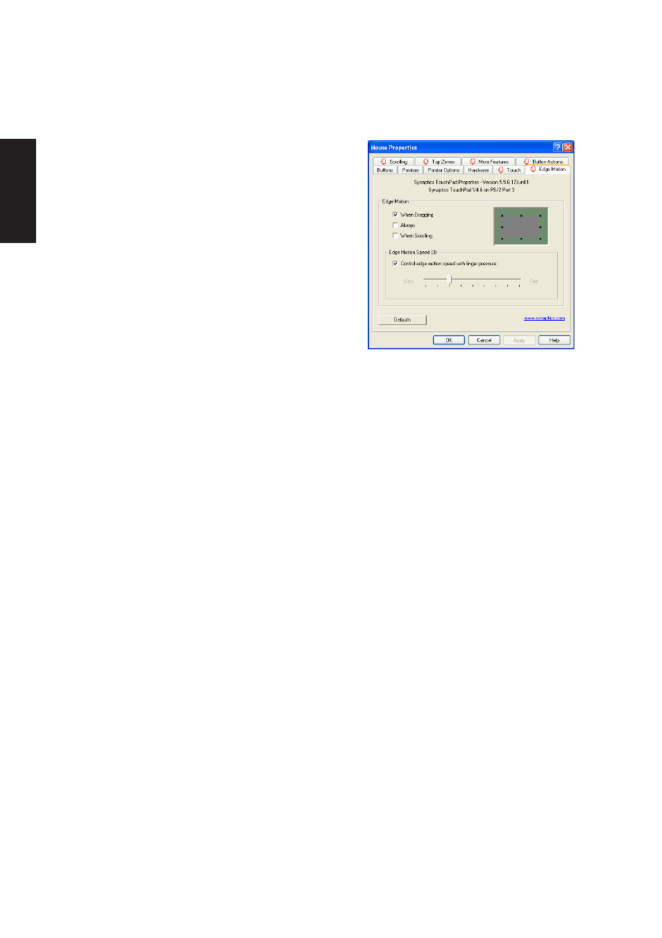 Edge motion properties page | Asus M5NP User Manual | Page 79 / 106