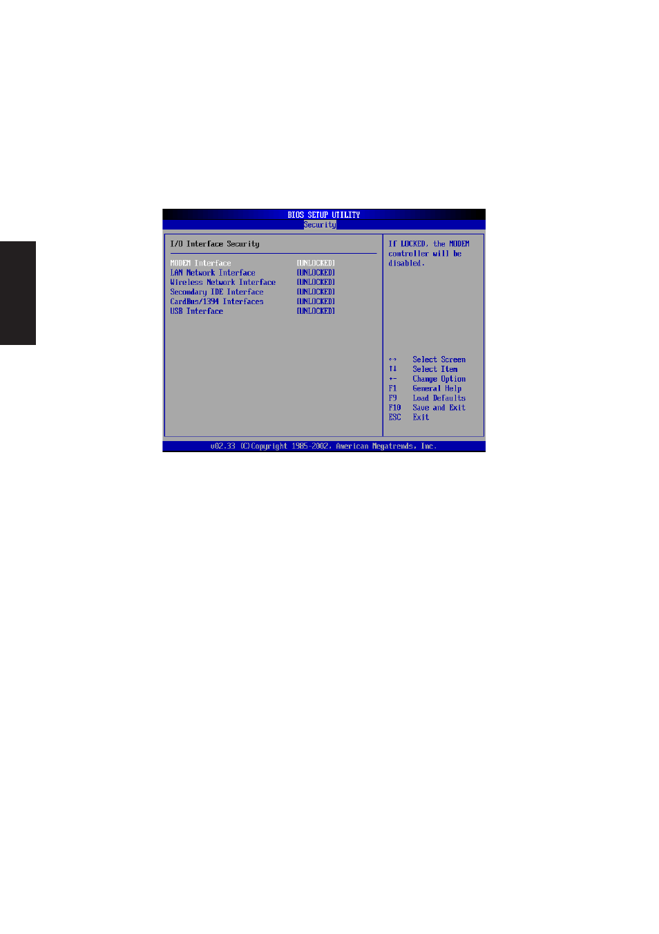 Security (sub-menu), I/o interface security | Asus M5NP User Manual | Page 99 / 106