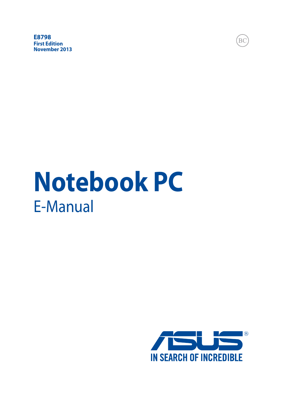 Asus X200MA User Manual | 120 pages