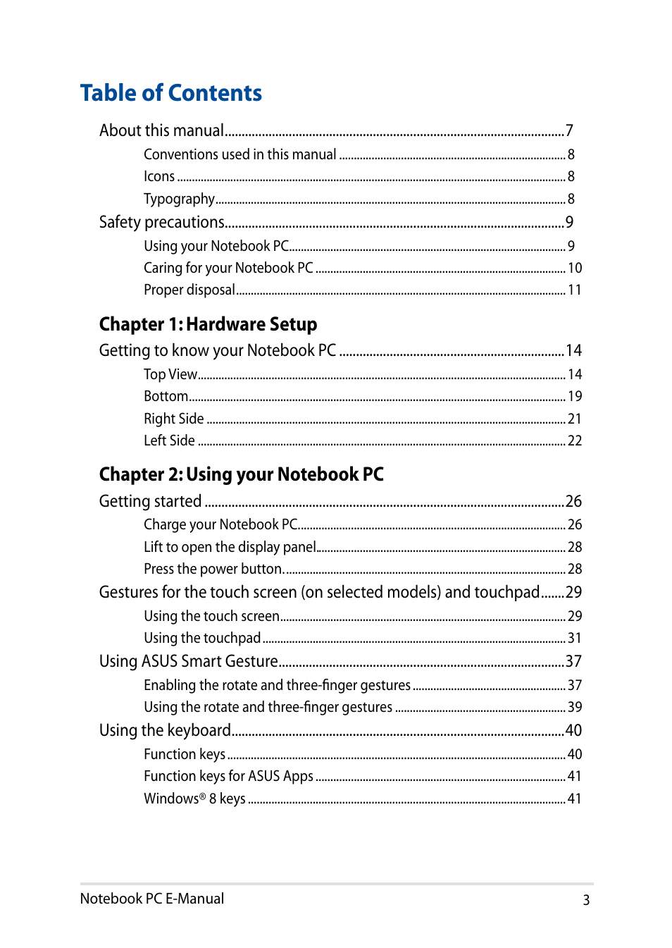 Asus X200MA User Manual | Page 3 / 120