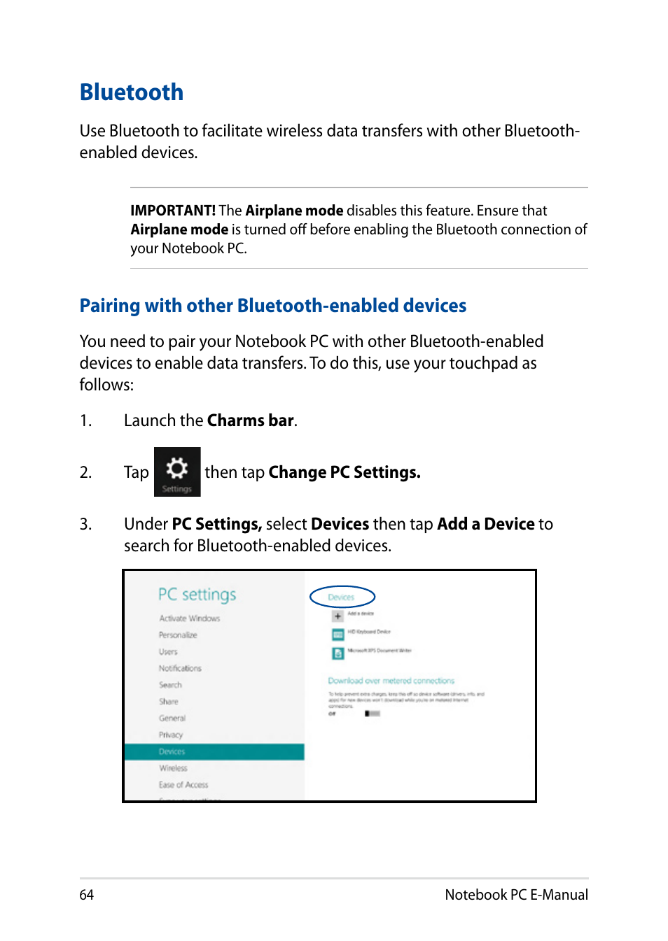 Bluetooth | Asus X200MA User Manual | Page 64 / 120