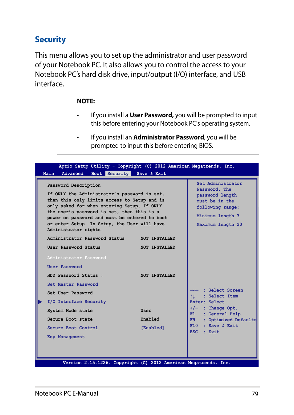 Security | Asus X200MA User Manual | Page 79 / 120