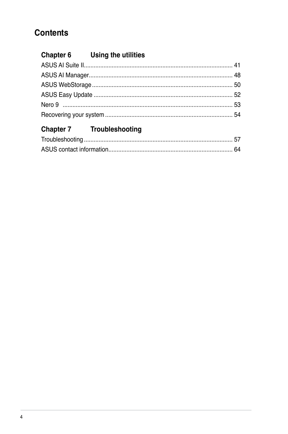 Asus K5130 User Manual | Page 4 / 64