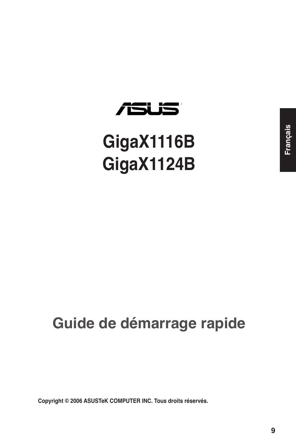 Guide de démarrage rapide | Asus GigaX1124B User Manual | Page 10 / 97