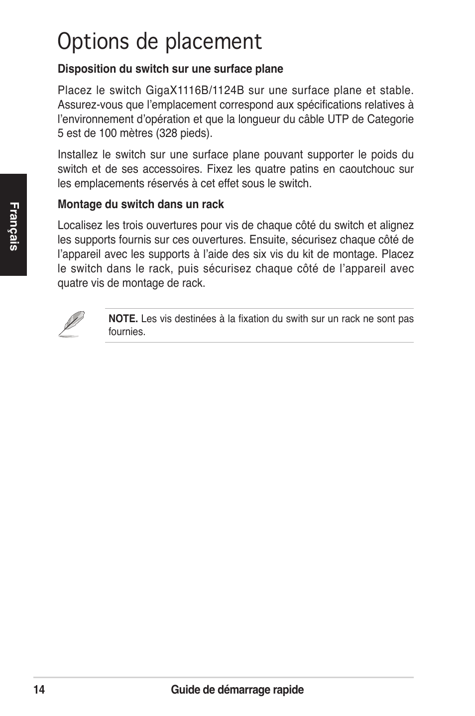 Options de placement | Asus GigaX1124B User Manual | Page 15 / 97