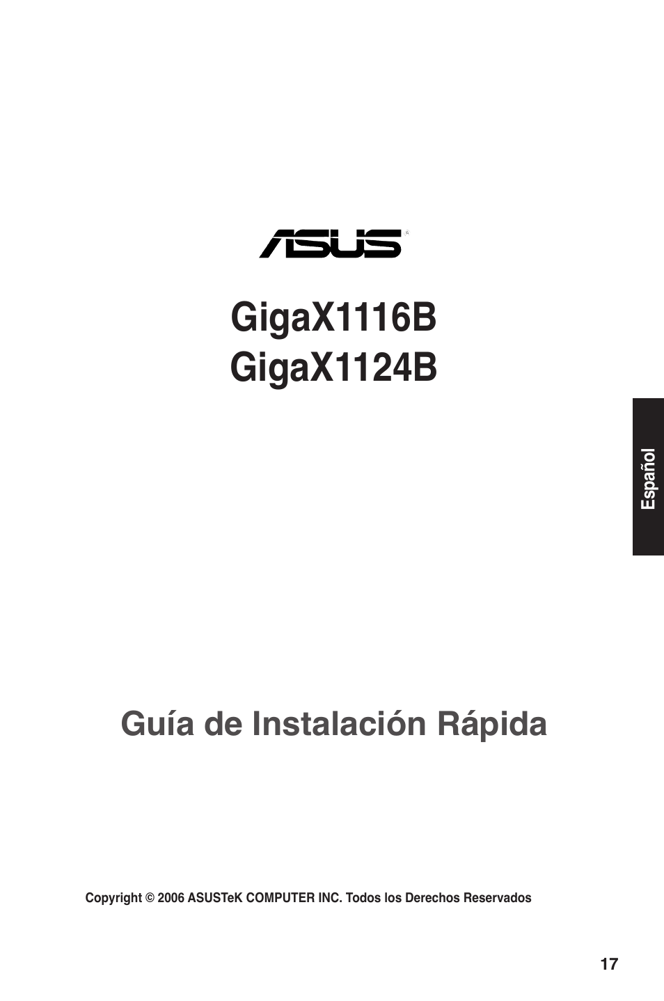 Guía de instalación rápida | Asus GigaX1124B User Manual | Page 18 / 97