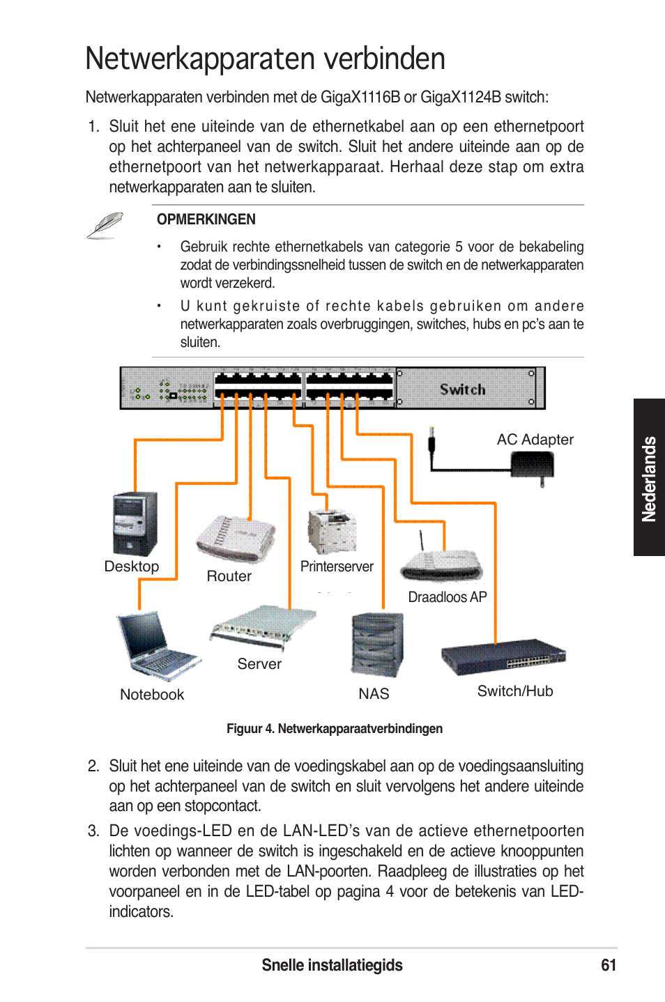 Netwerkapparaten verbinden | Asus GigaX1124B User Manual | Page 62 / 97