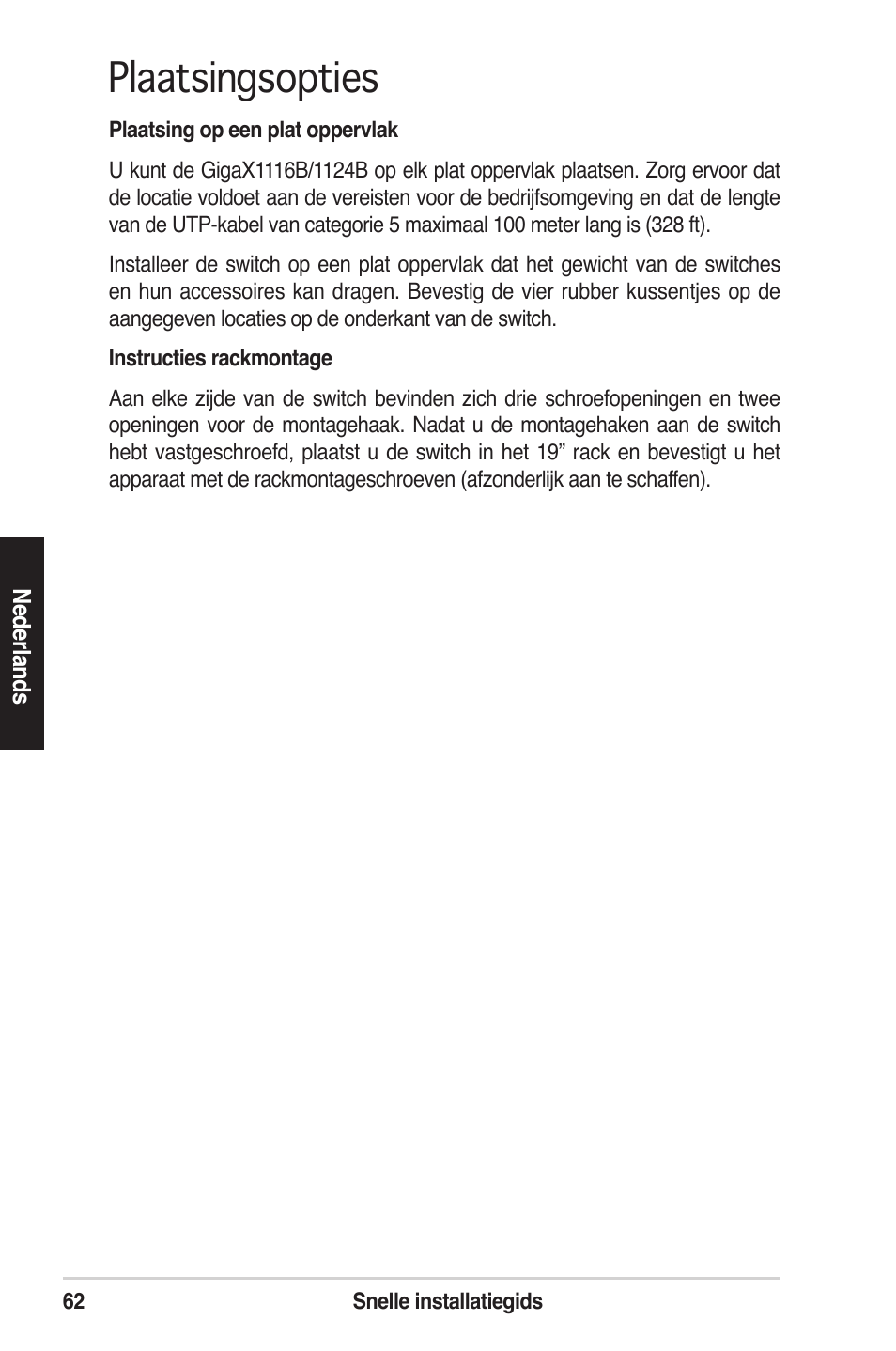 Plaatsingsopties | Asus GigaX1124B User Manual | Page 63 / 97