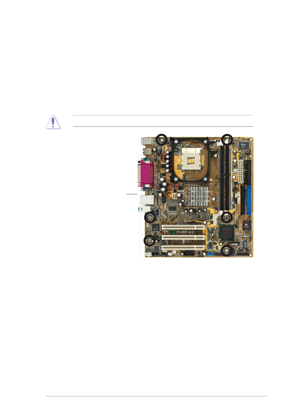 2 placement direction, 3 screw holes | Asus P4BP-MX User Manual | Page 17 / 64