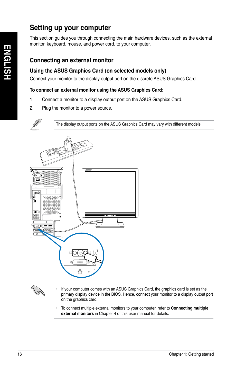 Setting up your computer, En gl is h en gl is h en gl is h en gl is h | Asus M51AC User Manual | Page 16 / 87