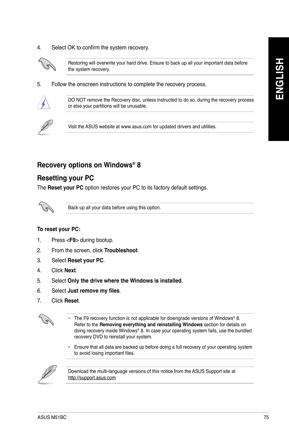 En gl is h en gl is h | Asus M51AC User Manual | Page 75 / 87