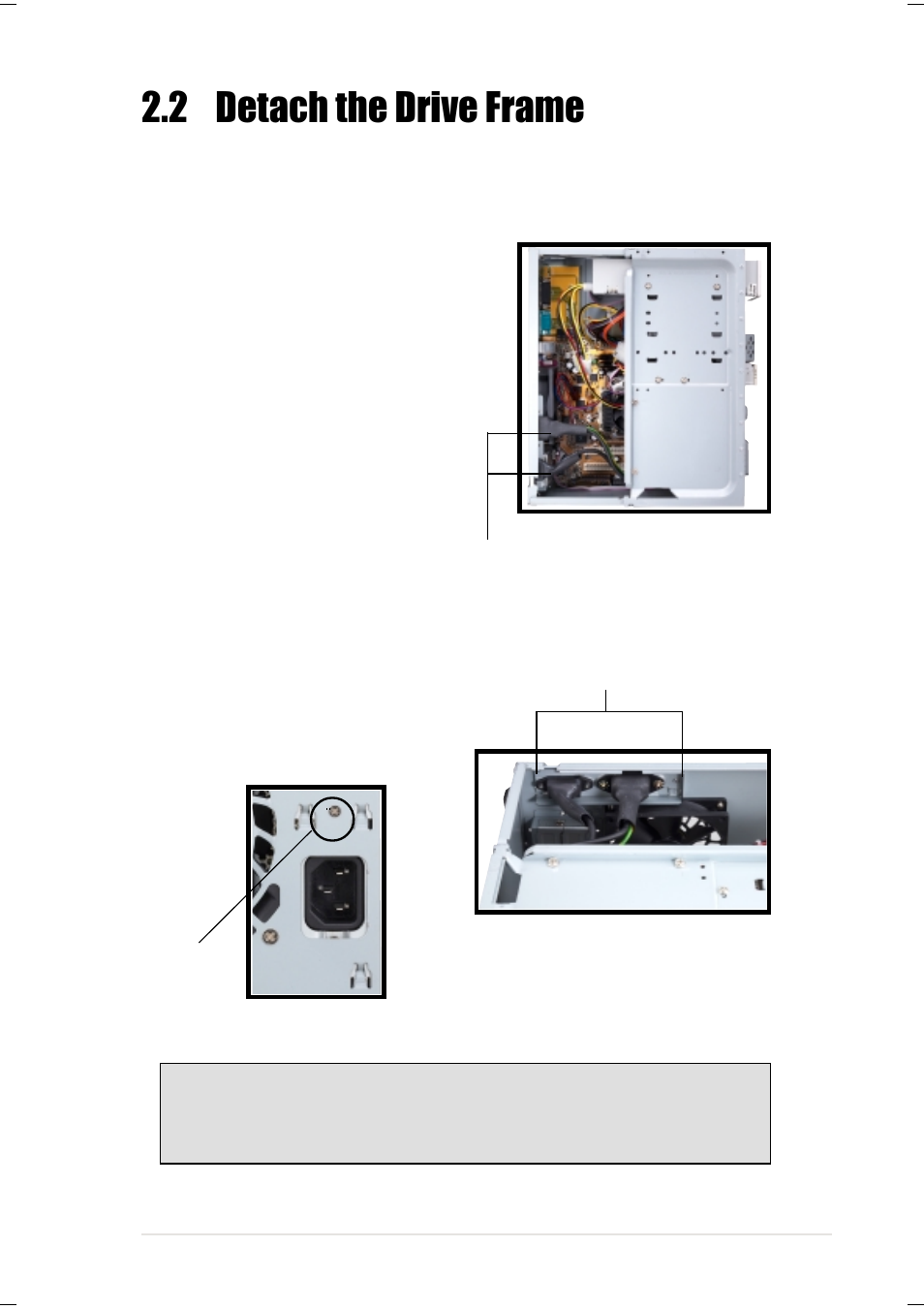 2 detach the drive frame | Asus Terminator K7 User Manual | Page 17 / 110