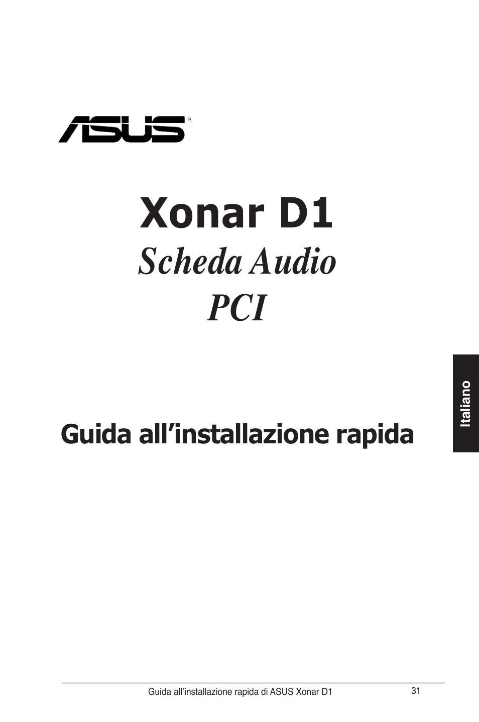 Xonar d1, Scheda audio | Asus Xonar D1 User Manual | Page 31 / 80