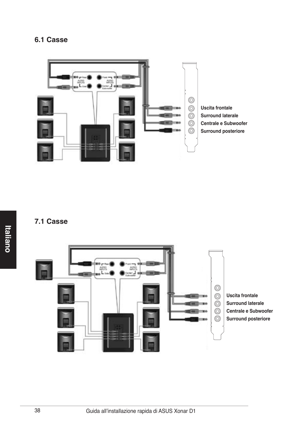 Italiano | Asus Xonar D1 User Manual | Page 38 / 80