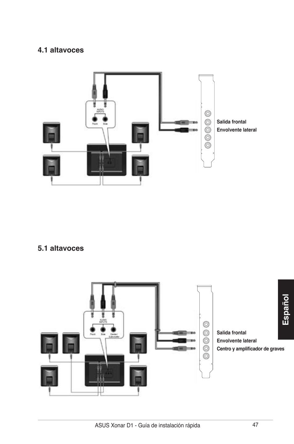 Español | Asus Xonar D1 User Manual | Page 47 / 80