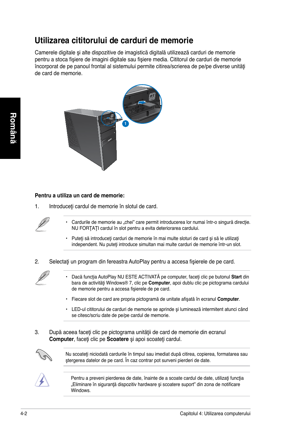 Română | Asus CG8250 User Manual | Page 124 / 243