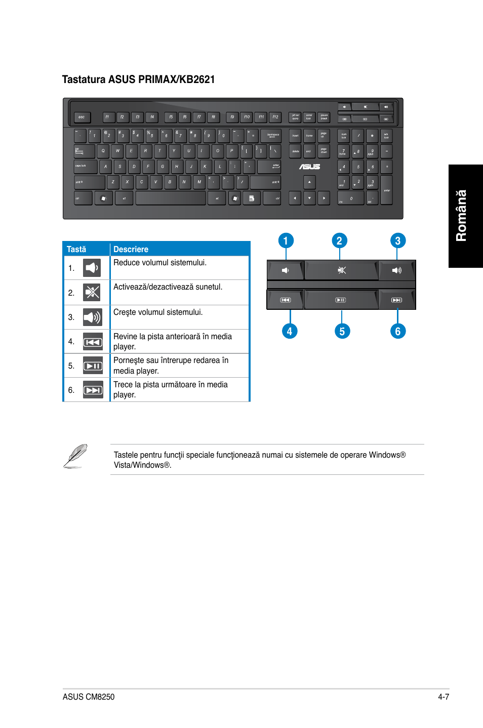 Română | Asus CG8250 User Manual | Page 129 / 243