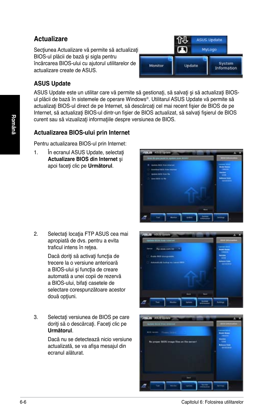 Actualizare | Asus CG8250 User Manual | Page 138 / 243