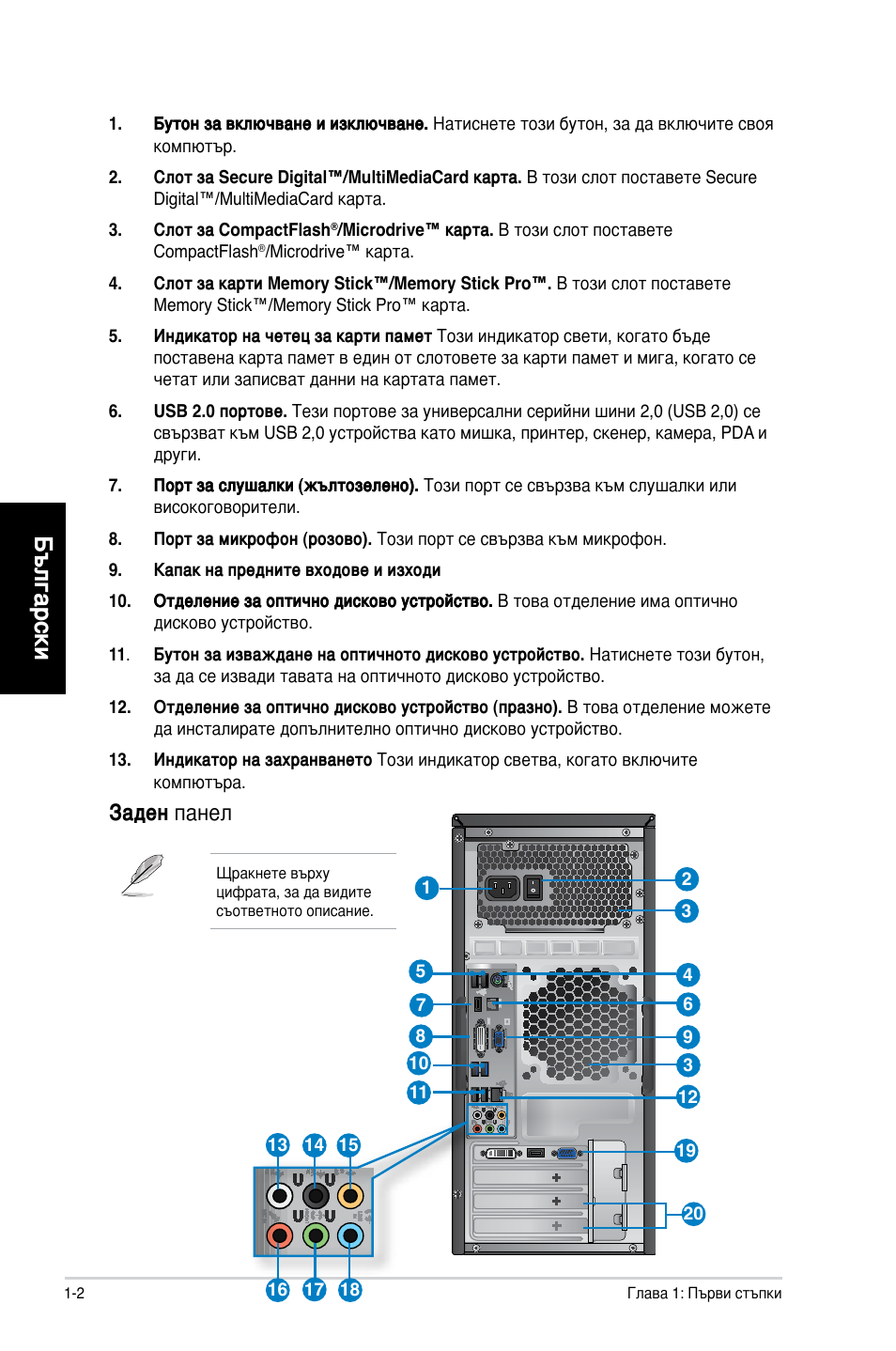 Български, Заден панел | Asus CG8250 User Manual | Page 172 / 243