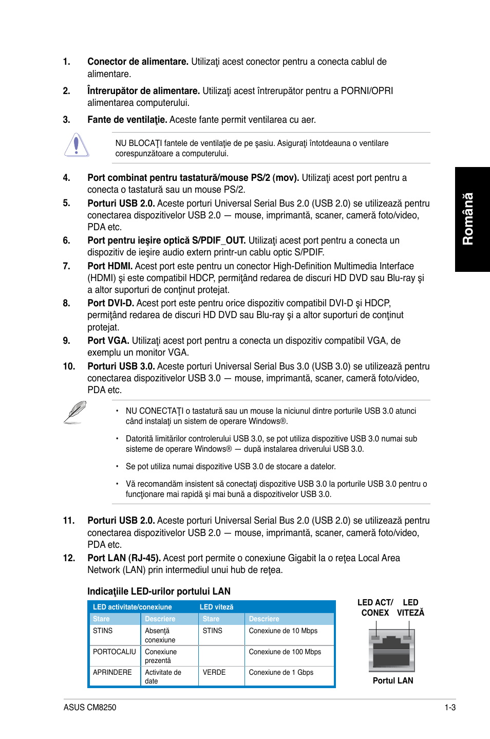 Română | Asus CG8250 User Manual | Page 93 / 243