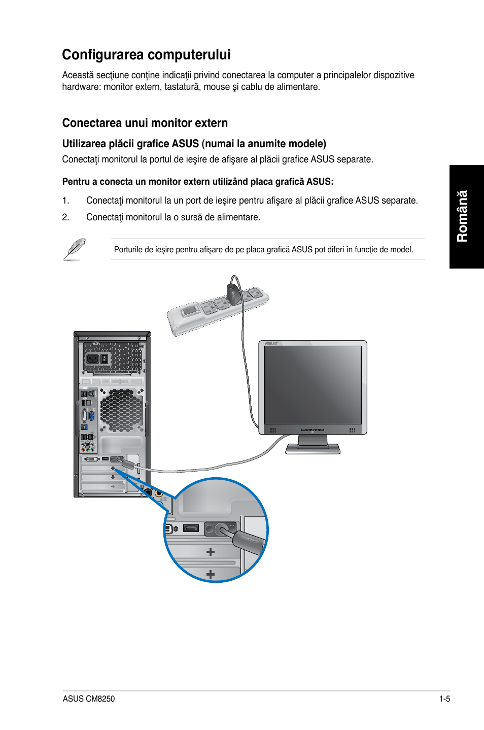 Configurarea computerului, Română | Asus CG8250 User Manual | Page 95 / 243