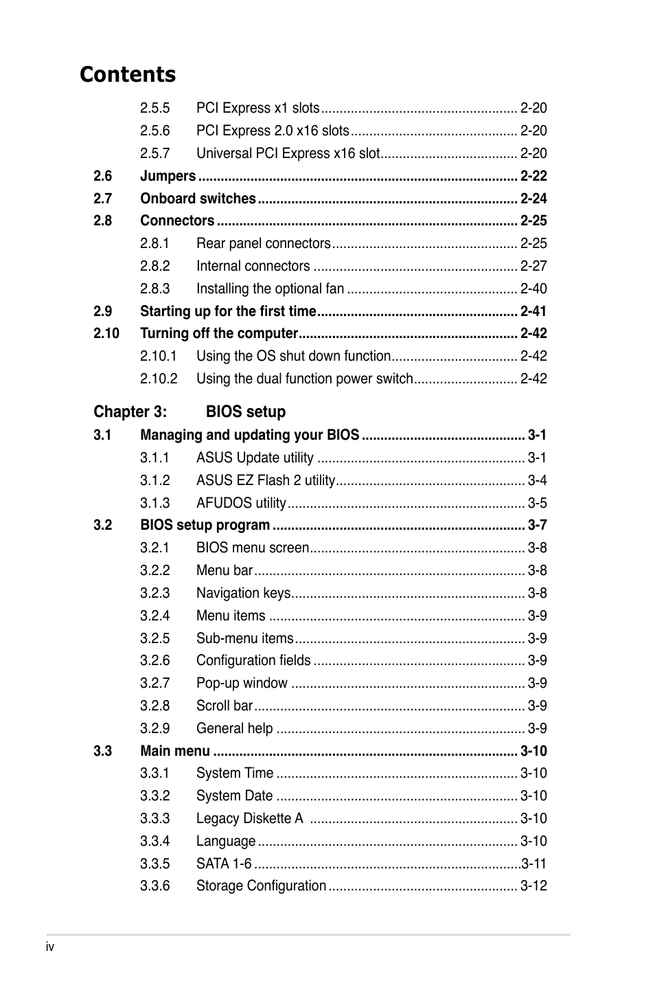 Asus P5Q Deluxe User Manual | Page 4 / 192