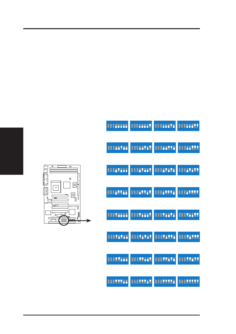 Hardware setup, 22 asus mes user’s manual, Mes cpu external frequency setting dsw1 | Asus MES User Manual | Page 22 / 104