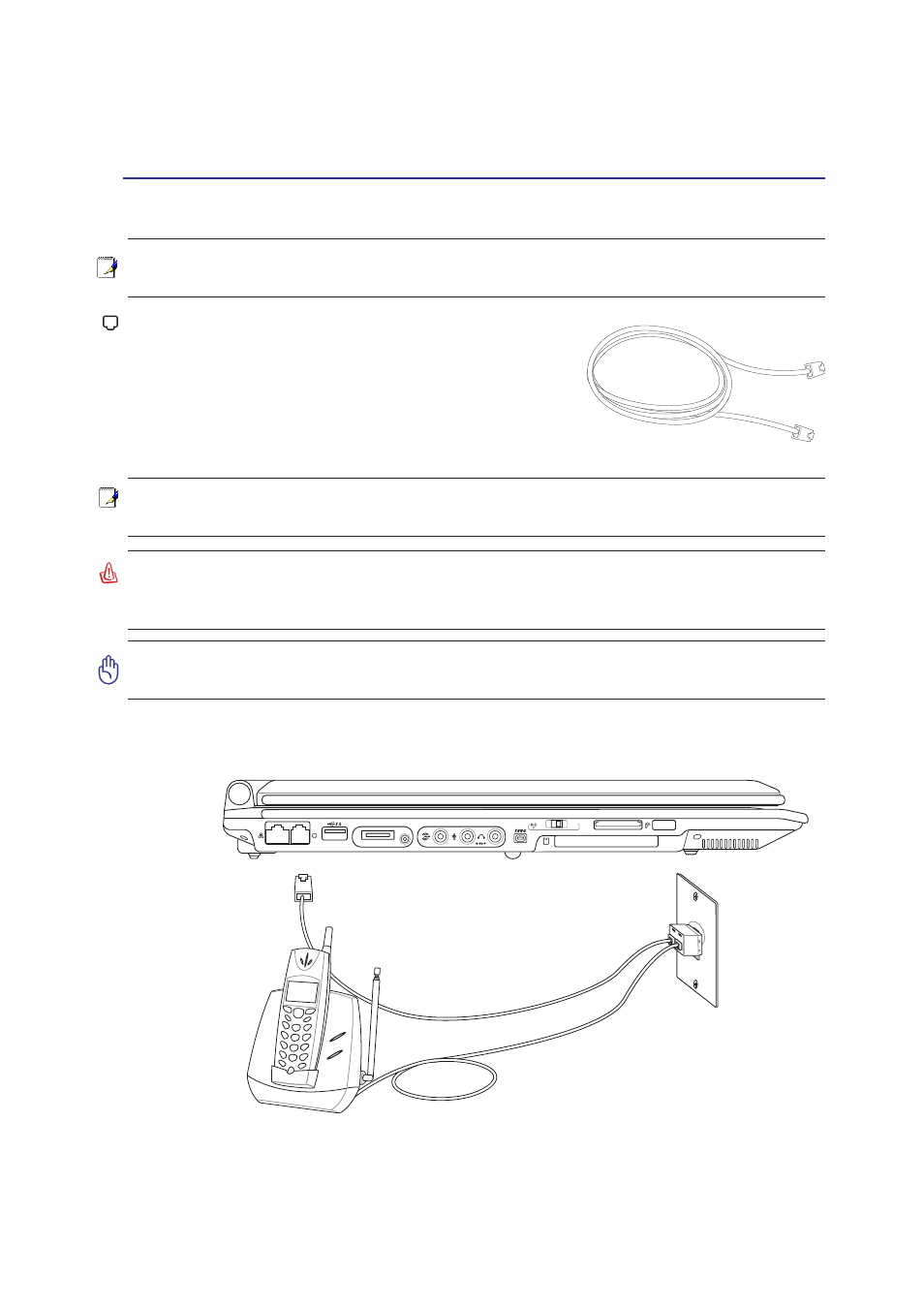 Connections, Modem connection | Asus A7Vc User Manual | Page 43 / 76