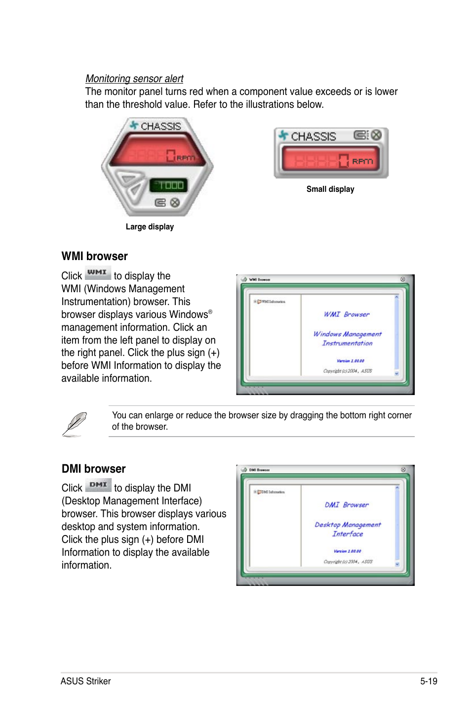 Wmi browser, Dmi browser | Asus Striker User Manual | Page 139 / 162