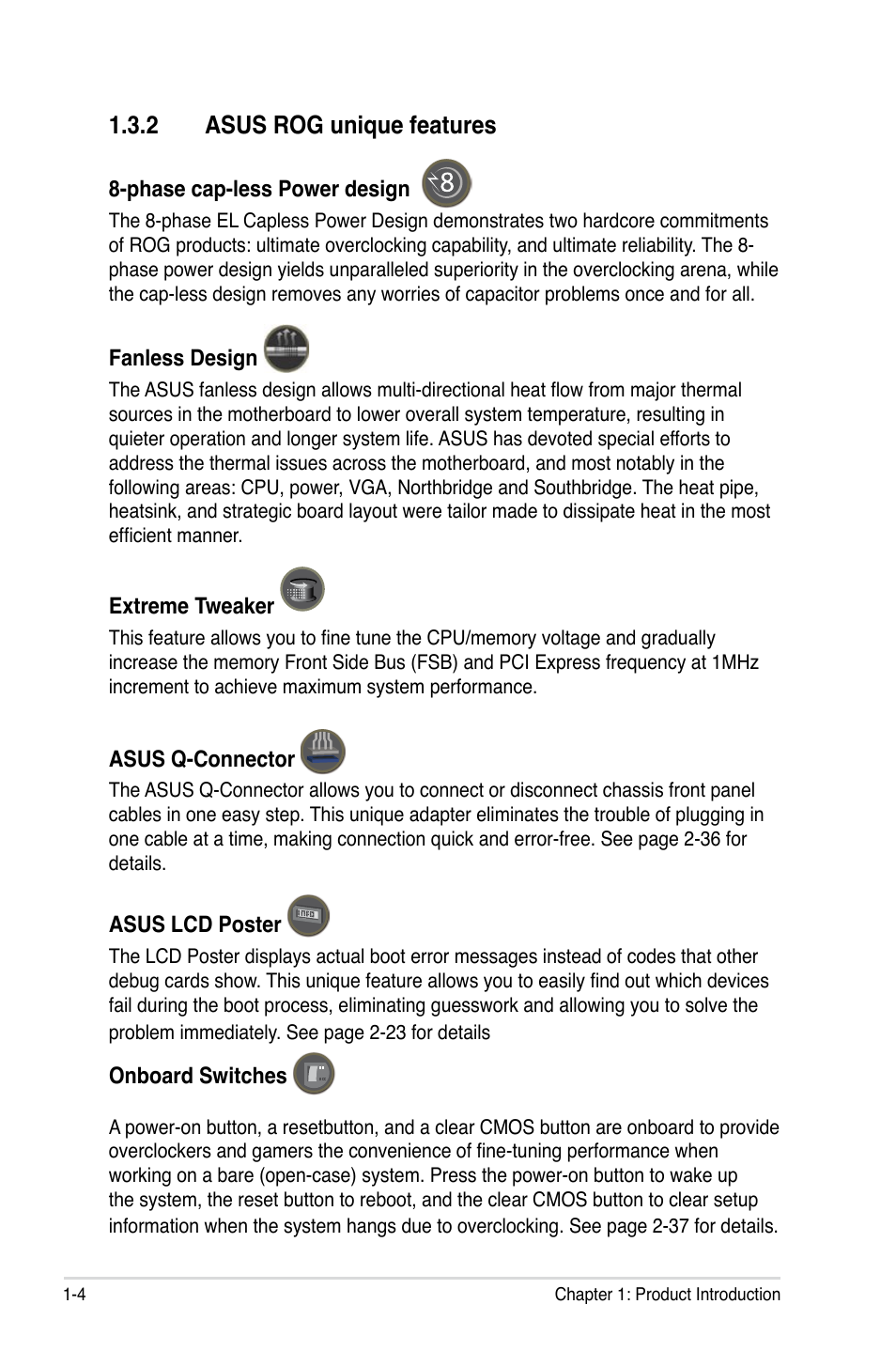 2 asus rog unique features | Asus Striker User Manual | Page 20 / 162
