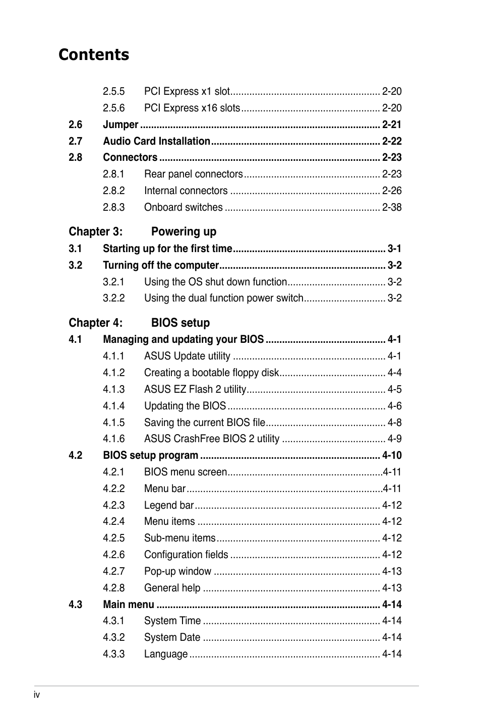 Asus Striker User Manual | Page 4 / 162