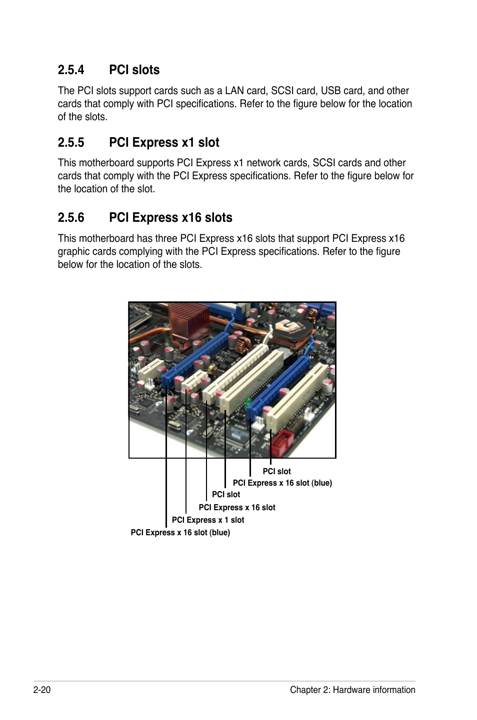 4 pci slots, 5 pci express x1 slot, 6 pci express x16 slots | Asus Striker User Manual | Page 44 / 162