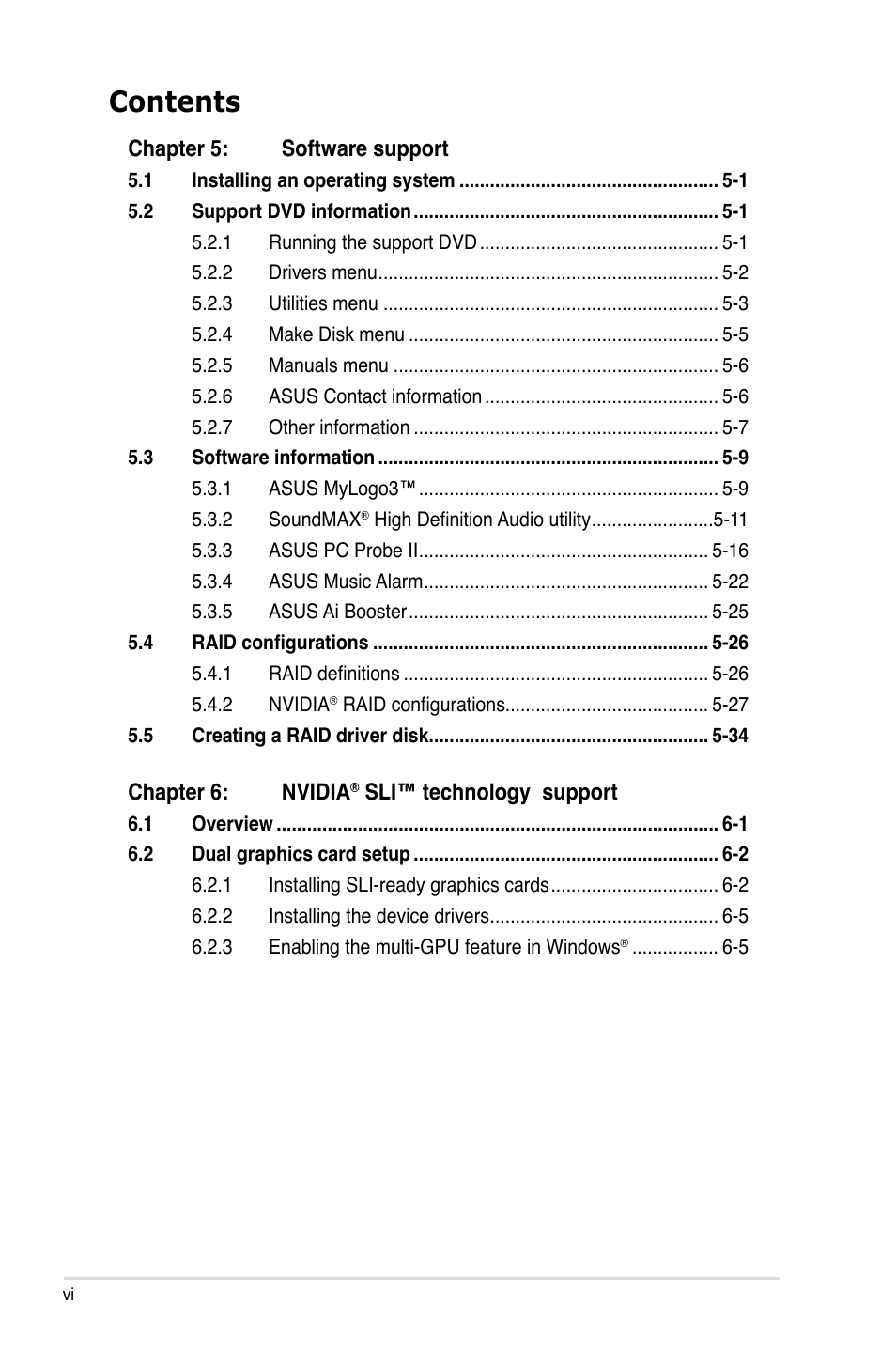 Asus Striker User Manual | Page 6 / 162