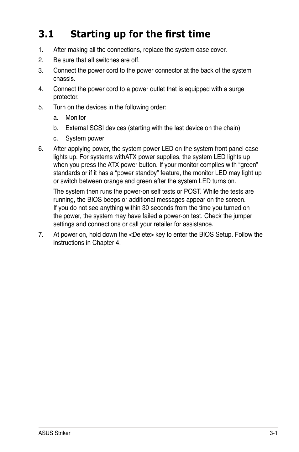 1 starting up for the first time | Asus Striker User Manual | Page 67 / 162