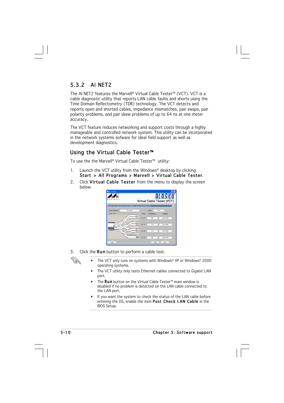 Using the virtual cable tester | Asus P5WD2 User Manual | Page 124 / 150