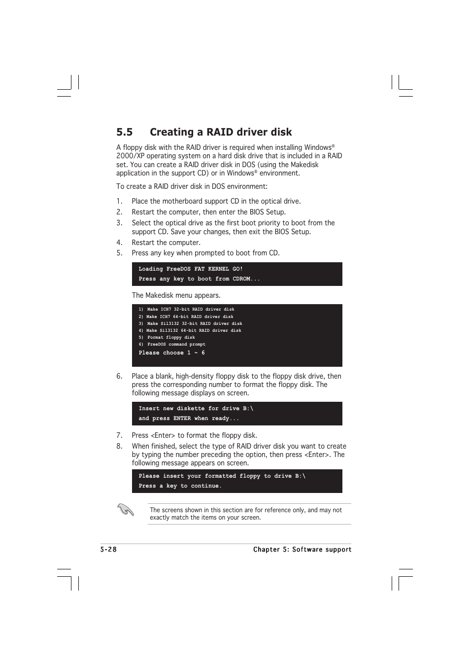 5 creating a raid driver disk | Asus P5WD2 User Manual | Page 142 / 150