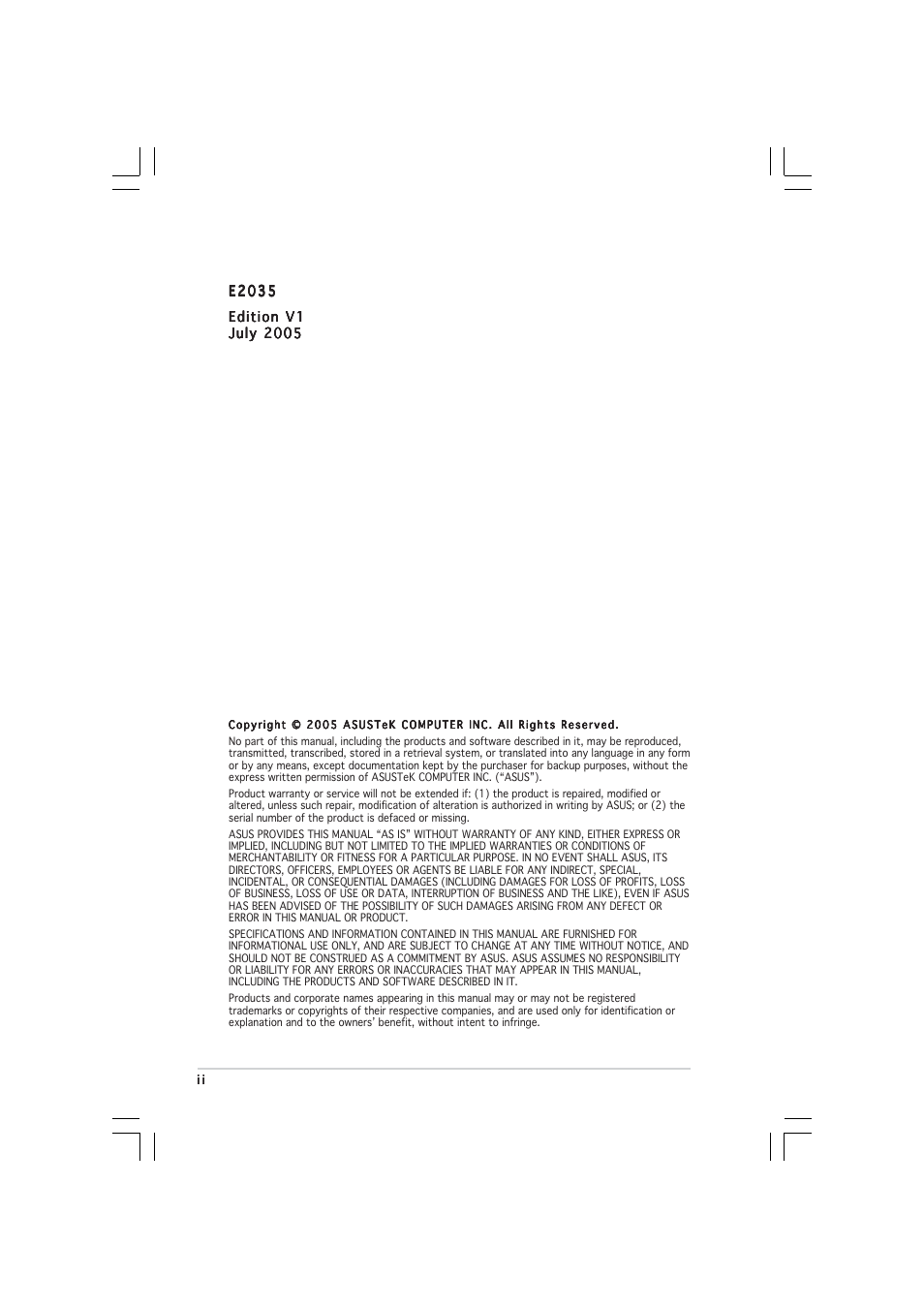 Asus P5WD2 User Manual | Page 2 / 150