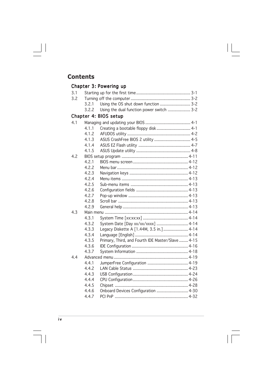 Asus P5WD2 User Manual | Page 4 / 150