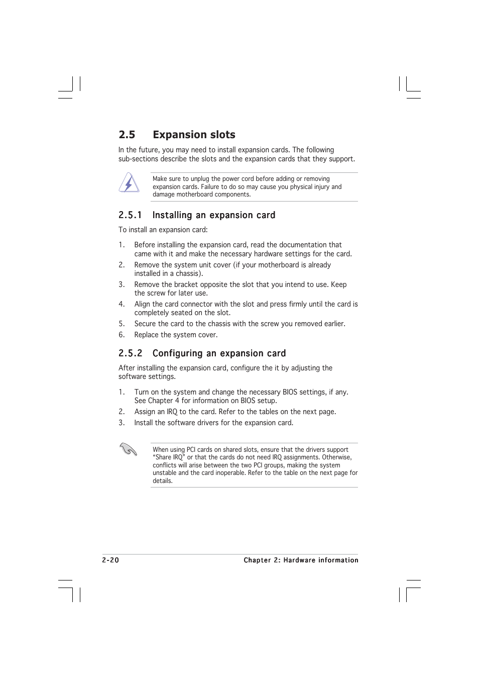 5 expansion slots | Asus P5WD2 User Manual | Page 44 / 150