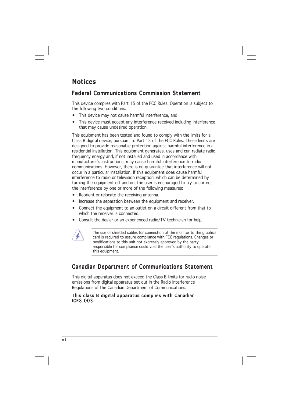 Notices | Asus P5WD2 User Manual | Page 6 / 150