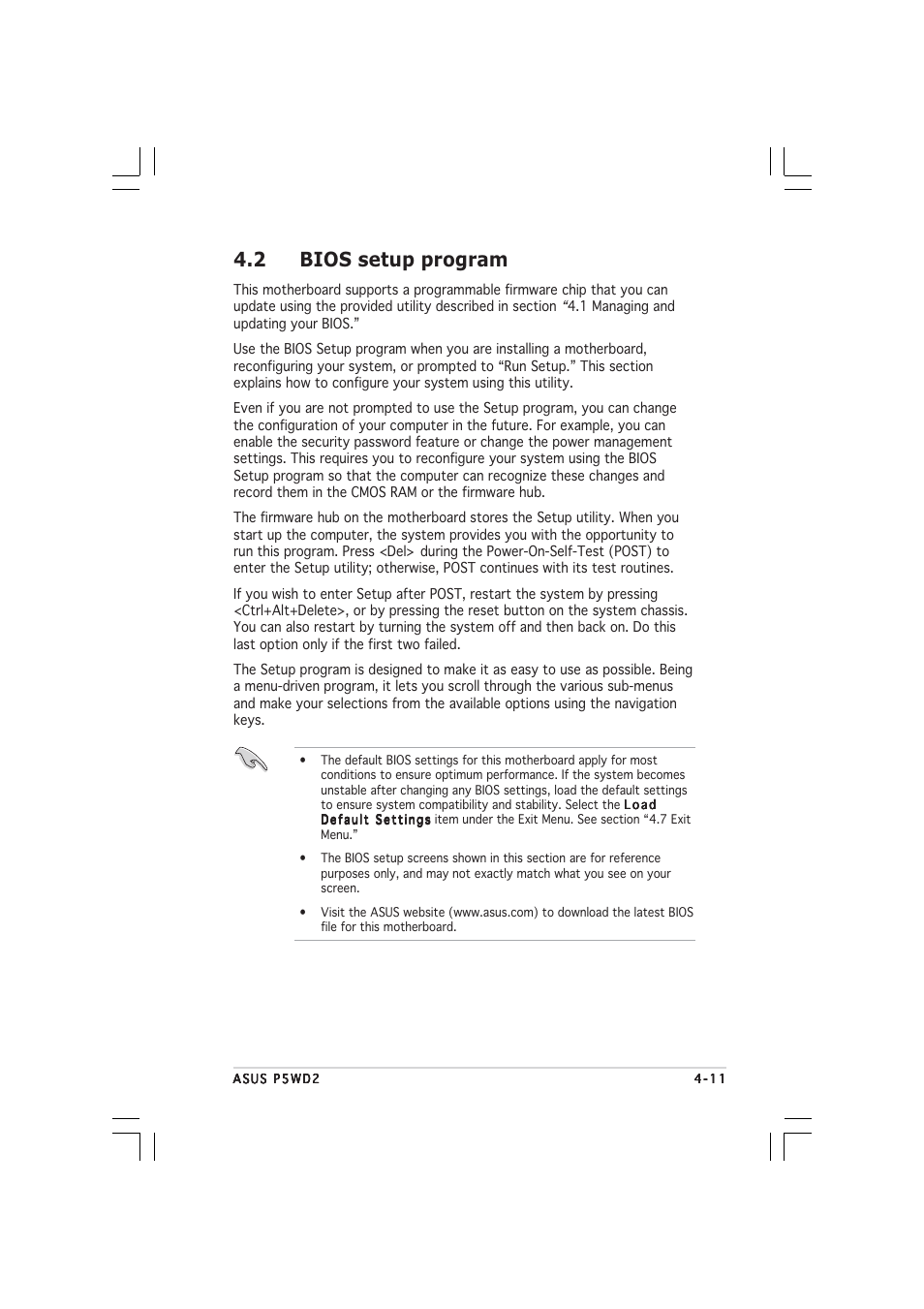 2 bios setup program | Asus P5WD2 User Manual | Page 79 / 150