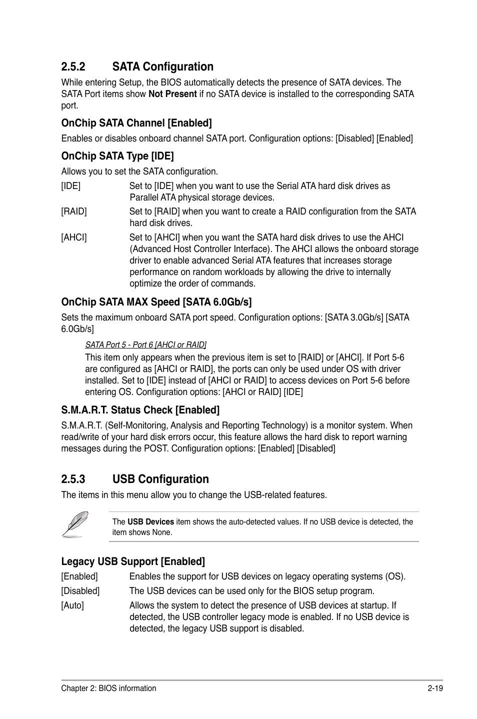 2 sata configuration, 3 usb configuration, Sata configuration -19 | Usb configuration -19 | Asus F1A75-M PRO User Manual | Page 61 / 72