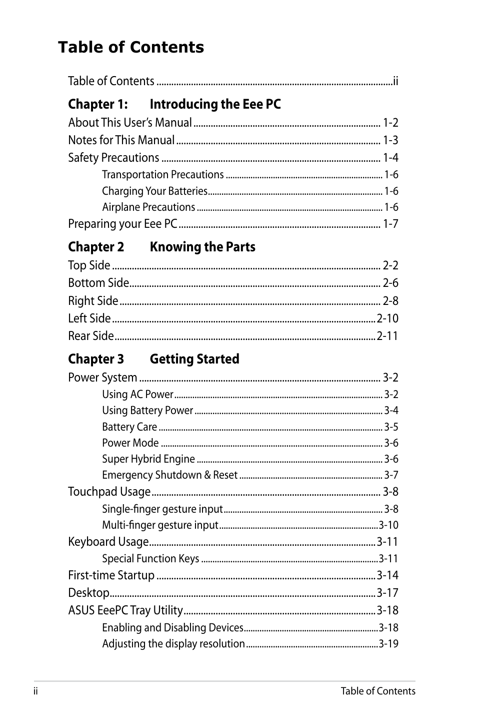 Asus Eee PC 901/XP User Manual | Page 2 / 84