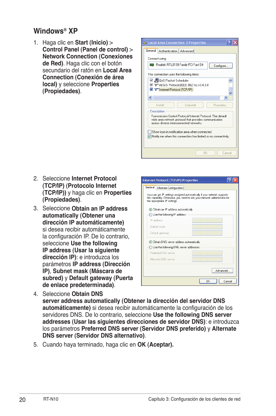 Windows | Asus RT-N10 (VER.C1) User Manual | Page 20 / 53