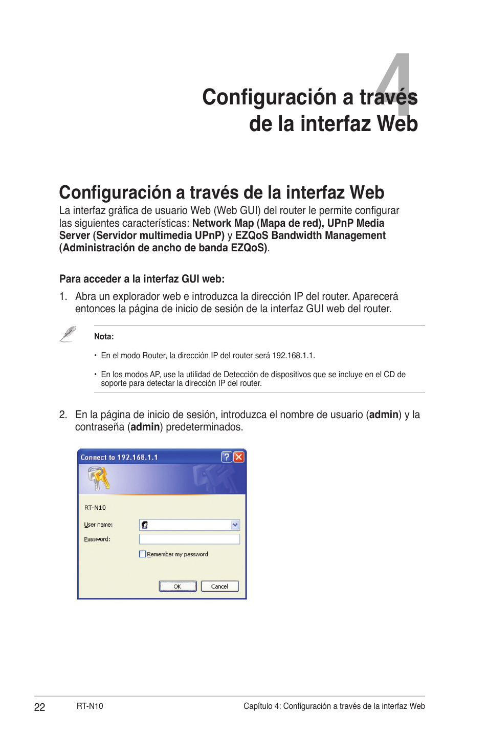 Configuración a través de la interfaz web | Asus RT-N10 (VER.C1) User Manual | Page 22 / 53