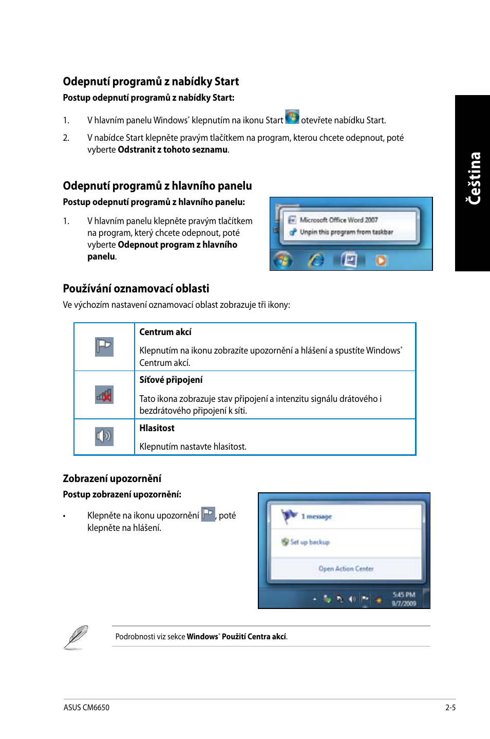 Če šti na če št in a | Asus CM6650 User Manual | Page 107 / 420