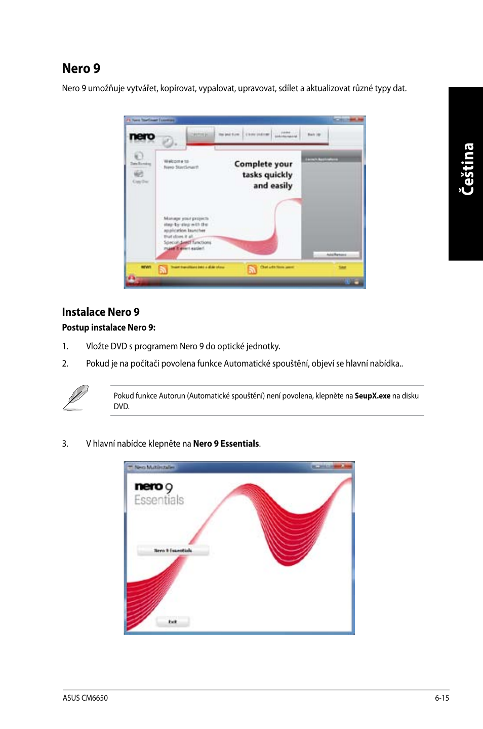 Nero 9, Nero 9 -15, Če šti na če št in a če šti na če št in a | Asus CM6650 User Manual | Page 155 / 420