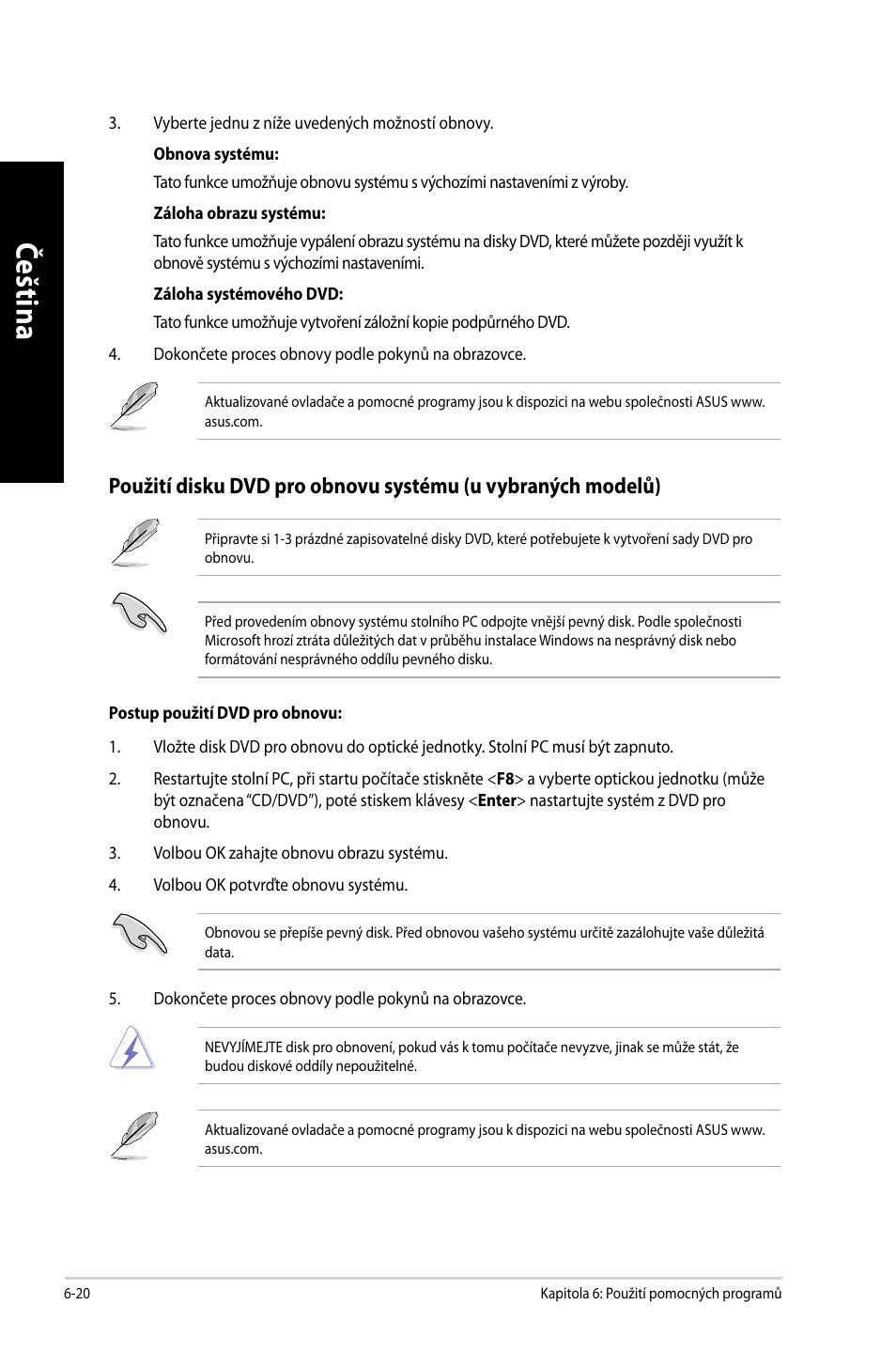 Če šti na če št in a | Asus CM6650 User Manual | Page 160 / 420